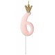 CANDELINE NUMERO CON CORONA - ROSA