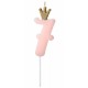 CANDELINE NUMERO CON CORONA - ROSA