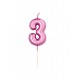 CANDELINE NUMERO BOMBATE PICCOLE - FUCSIA