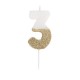 CANDELINE NUMERO - BIANCO E ORO GLITTER