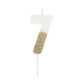 CANDELINE NUMERO - BIANCO E ORO GLITTER