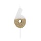 CANDELINE NUMERO - BIANCO E ORO GLITTER