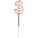 CANDELINE NUMERO CON STELO LUNGO - ROSE GOLD