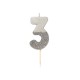 CANDELINE NUMERO - AREGENTO GLITTER