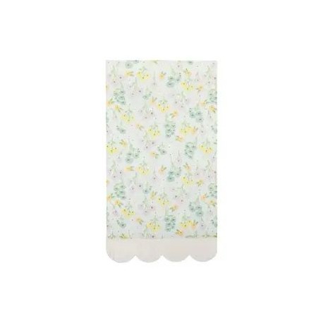 24 TOVAGLIOLI SMERLATI RETTANGOLARI CON FIORI