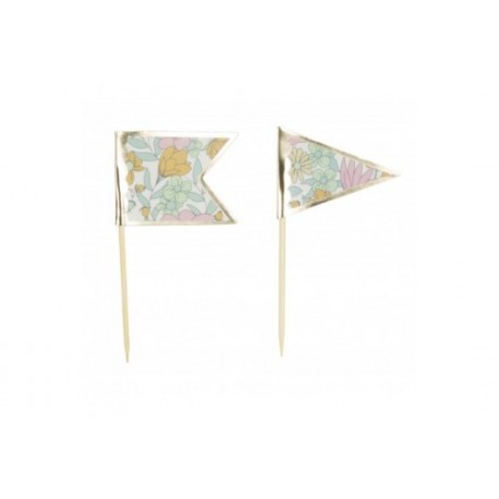10 BANDIERINE LIBERTY PASTELLO E COLORI FREDDI
