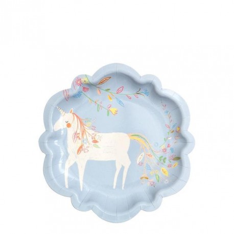 8 Piatti piccoli ''Meri Meri''con unicorno